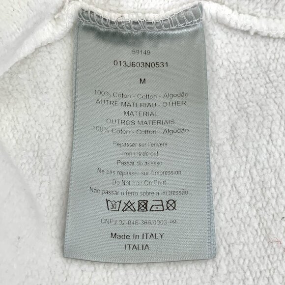 Dior White Cotton Sweatshirt W/ Crossbody Bag Logo Print Round Neck Long Sleeve - Picture 4 of 8